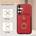 thumbnail image 6 of REQO Phone Case for Samsung Galaxy S24 5G Wallet Cell Cover with Screen Protector and Crossbody Strap Ring Stand RFID Credit Card Holder Kickstand Leather S 24 24S GS24 G5 Women Girls Red, 6 of 8