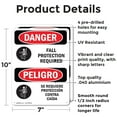 thumbnail image 2 of (2 Pack) Fall Protection Required Bilingual OSHA Danger Sign 7 Inch X 10 Inch Indoor / Outdoor Rust-Free Aluminum Metal Signs for Workplace, Workshop, and Construction Site, Made in the, 2 of 8