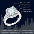thumbnail image 2 of Gem Stone King 3.68 Cttw Sky Blue Simulated Aquamarine Engagement Ring for Women | 925 Sterling Silver | Emerald Cut 10X8MM | Wedding Engagement Anniversary Promise Ring for Women | Size 9, 2 of 5
