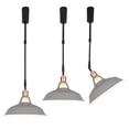 thumbnail image 1 of FSLiving Adjustable Height Track Pendnat Light H-Type Macaron Retractable Track Spotlight with Telescoping Rod Adjustable Gimbaled Lamp-Post Halo Track DIY Instant On Cover Lamp, Grey - 3 Lights, 1 of 7
