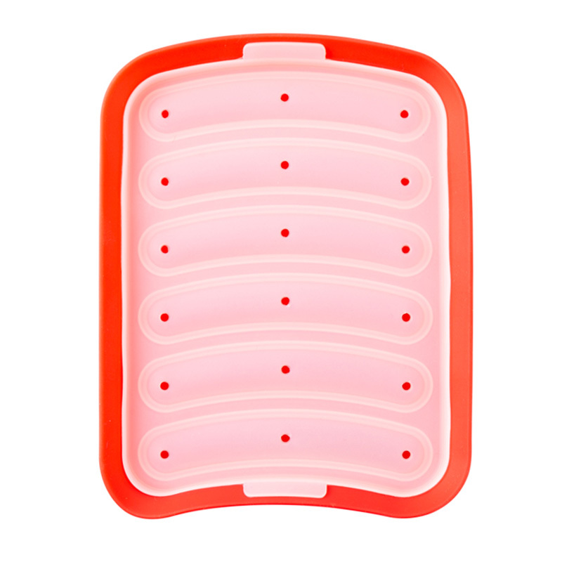 Alexsix 6grid NonStick Silicone Sausage Mold Hot Dog Mold for Oven