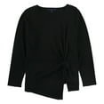 thumbnail image 2 of Rachel Roy Womens Front Knot Pullover Blouse, Black, Plus Size, 1X, 2 of 2
