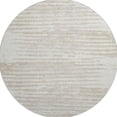 thumbnail image 3 of HomeRoots 670564 8 ft. Ivory & Beige Striped Transitional Washable Round Area Rug with UV Protection, 3 of 9