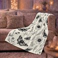 thumbnail image 6 of Single-Tone Death'S Head Hawkmoth Daisy Floral Gothic Art, Cozy Botanical Garden Scene, Warm Flannel Blanket for Sunroom and Reading Nook, Garden Lovers Graduation Gift, Botanical Home Decor, 6 of 9