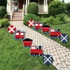 Big Dot of Happiness Railroad Party Crossing - Train Lawn Decorations - Outdoor Steam Train Birthday Party or Baby Shower Yard Decorations - 10 Piece