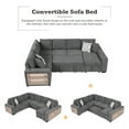 thumbnail image 4 of Harper & Bright Designs Sectional Sleeper Sofa with Pull Out Sofa Bed, U Shaped Sleeper Sectional Couch with Storage Chaise, Chenille Sectional Sofa with USB Ports for Living Room, Grey, 4 of 20