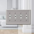 thumbnail image 4 of Amerelle 149T4BN Chelsea Wallplate, 4 Toggle, Steel, Brushed Nickel, 1-Pack, 4 of 5