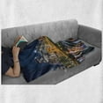 thumbnail image 6 of City Pittsburgh Soft Flannel Fleece Throw Blanket, Rachel Carson Bridge and Reflection on River Landscape Nighttime, Cozy Plush for Indoor and Outdoor Use, 60" x 80", Multicolor, by Ambesonne, 6 of 6