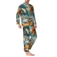 thumbnail image 2 of Balery Red Blue Dragon Battle Epic Pijama para Hombre de Dos Piezas con Manga Larga, Conjunto de Dormir y Descanso Suave con Bolsillos-XX-Large, 2 of 7