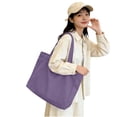 thumbnail image 5 of Mwjwdo Women's Plain Retro Soft PU Underarm Handbag, Minimalist Large Capacity Shoulder Tote for Daily Commute & Shopping Purple, 5 of 5
