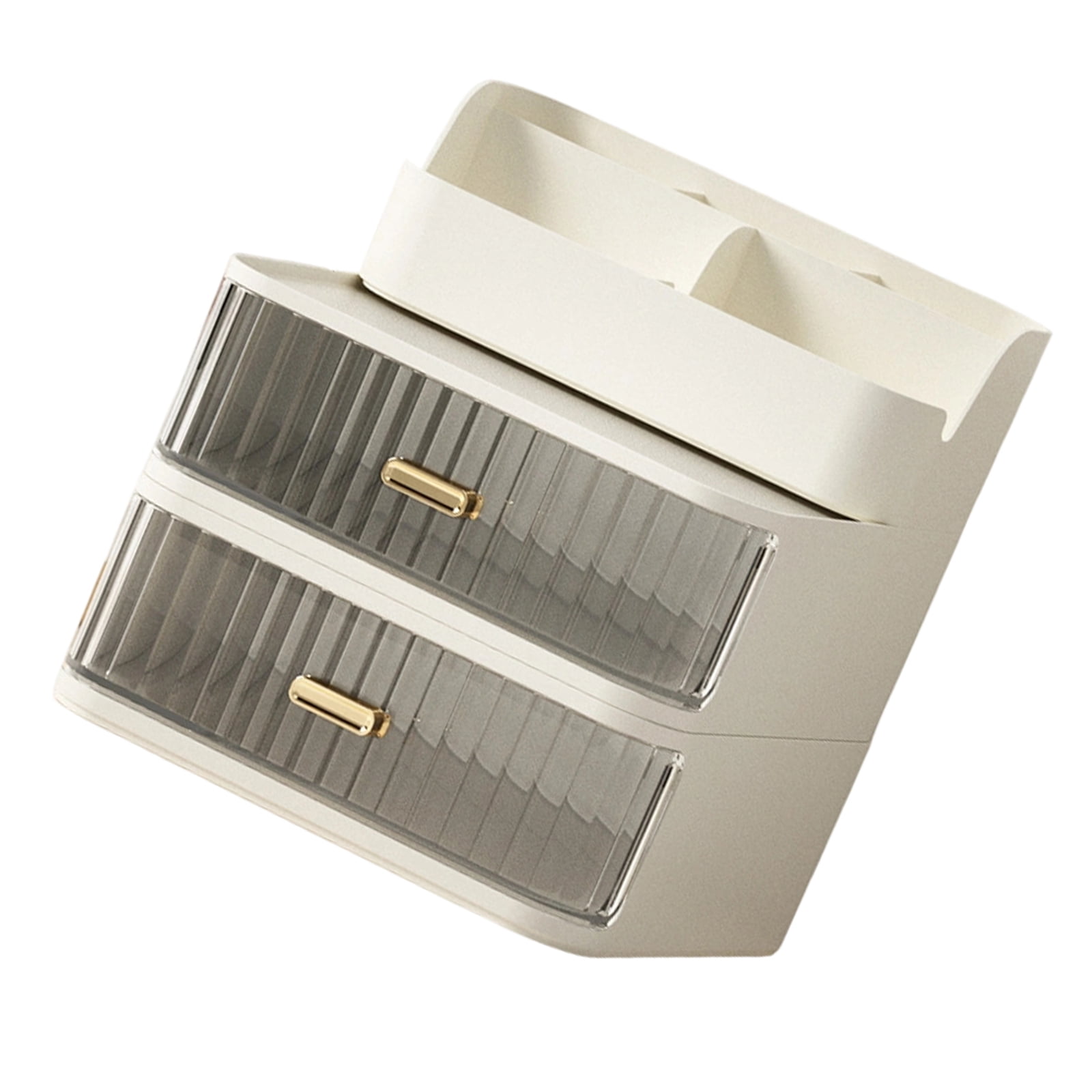 Multipurpose Desktop Organiser Trays with Clear Drawer Stackable Plastic Storage Box Container For Cosmetics Pens Marker