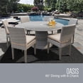 thumbnail image 2 of Monterey 60 Inch Outdoor Patio Dining Table with 6 Armless Chairs in Wheat, 2 of 2