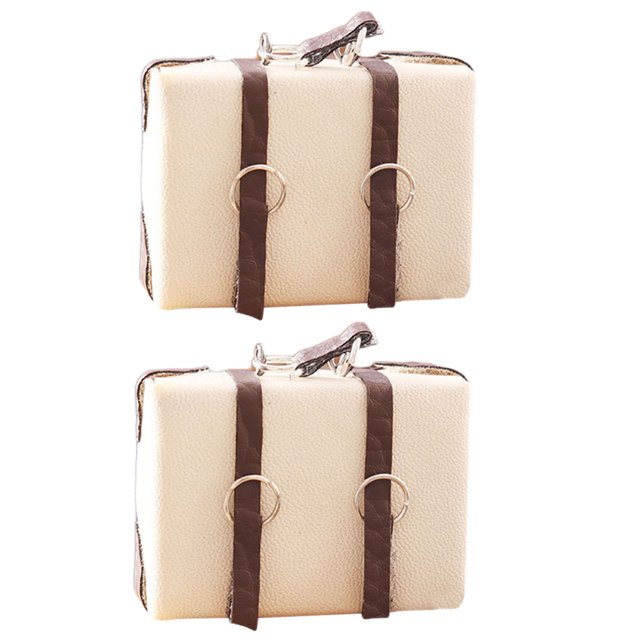 2 Pcs Mini Valise Vintage pour Maison de Poupée Mini Valise Mini Valise Maison de Poupée Miniatures