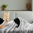 thumbnail image 3 of Manly Soft Flannel Fleece Throw Blanket, Simplistic Retro Mustache on Realistic Grunge Marble Look Backdrop, Cozy Plush for Indoor and Outdoor Use, 50" x 60", Grey Black White, by Ambesonne, 3 of 5