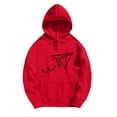 thumbnail image 2 of Mens Sweatshirts Hoodies Paper Plane Print Hoodies Long Sleeve Pocket Hooded Blouse (Red, XXL), 2 of 3