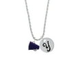 thumbnail image 2 of Delight Jewelry Silvertone Small Purple Megaphone Silvertone Script Initial Disc - Y - Charm Necklace, 20"+3", 2 of 4