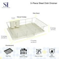 thumbnail image 2 of Sweet Home Collection  3-Piece Kitchen Sink Dish Drainer Set Ivory, 2 of 2