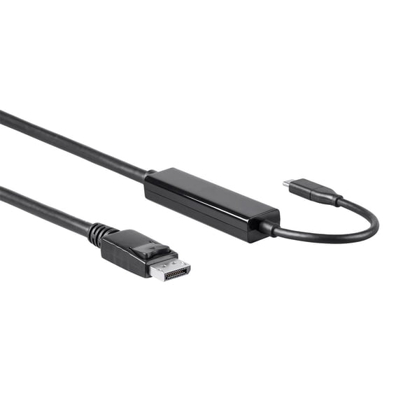 Monoprice USB C to DisplayPort 3.1 Cable - 3 Feet - Black | 5Gbps, Active, 4K@60Hz, Type C, Plug and Play, Mirror or Expand your PC