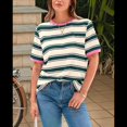 thumbnail image 4 of Camisetas de Corta con Bloques de Color A Rayas, Rosa y Verde, Talla XL, 4 of 7