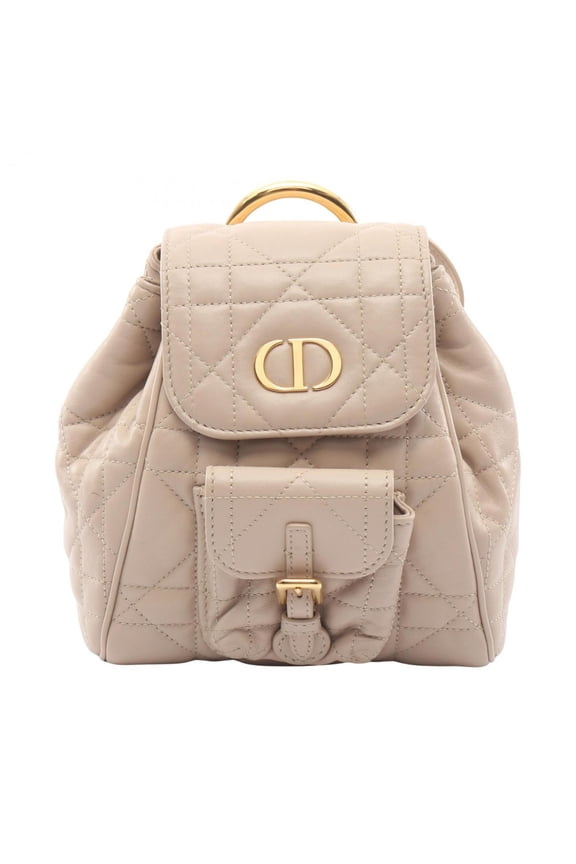 Pre-Owned Christian Dior Dior CARO Small Macrocannage Backpack/Handbag, Leather, Women's,...