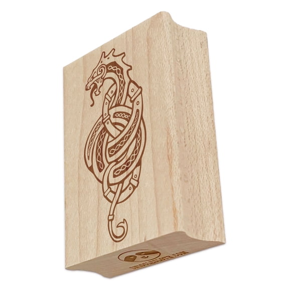 Norse Viking Dragon Braid Twist Rectangle Rubber Stamp Stamping Scrapbooking Crafting - Small 1.7in