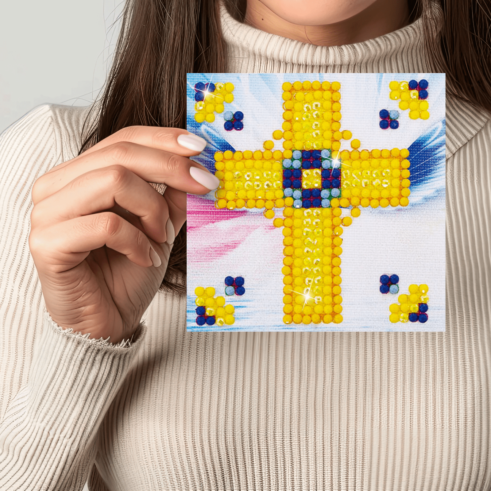 Diamond Dotz Golden Cross Diamond Painting Kits for Adults - Diamond Art Kits a Relaxing Creative Craft Kit with Dotz Gems Ki3x3