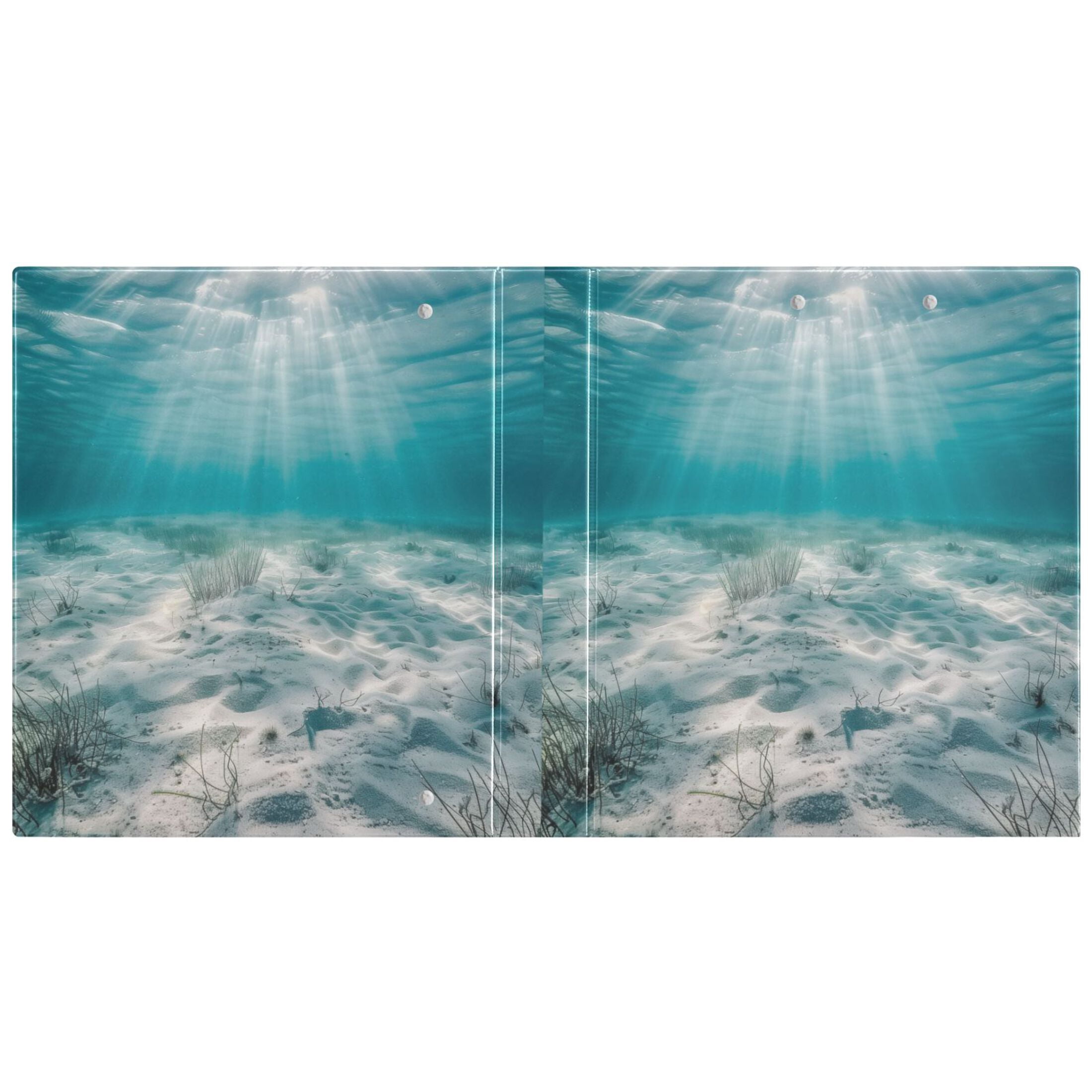 Serene Ocean Floor Hardcover 3 Ring Binder 1.5” Round Rings Binder Organizer Letter Size Paper Pockets School Office Supplies