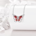 thumbnail image 3 of Butterfly Necklace for Women 925 Sterling Silver Butterfly Pendant Necklace January Birthstone Cubic Zirconia Jewelry Gift, 3 of 5