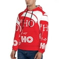 thumbnail image 3 of Rateoe Saying Ho Ho Ho Pattern Mens Hoodie, Pullover Hooded Sweatshirt, Kangaroo Pocket Hoodie Ideal for Daily Wear, Travel and Home-Large, 3 of 7