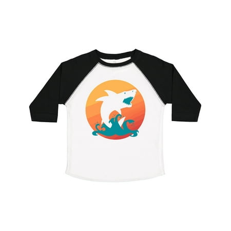 

Inktastic Shark with Orange Sunset Gift Toddler Boy or Toddler Girl T-Shirt