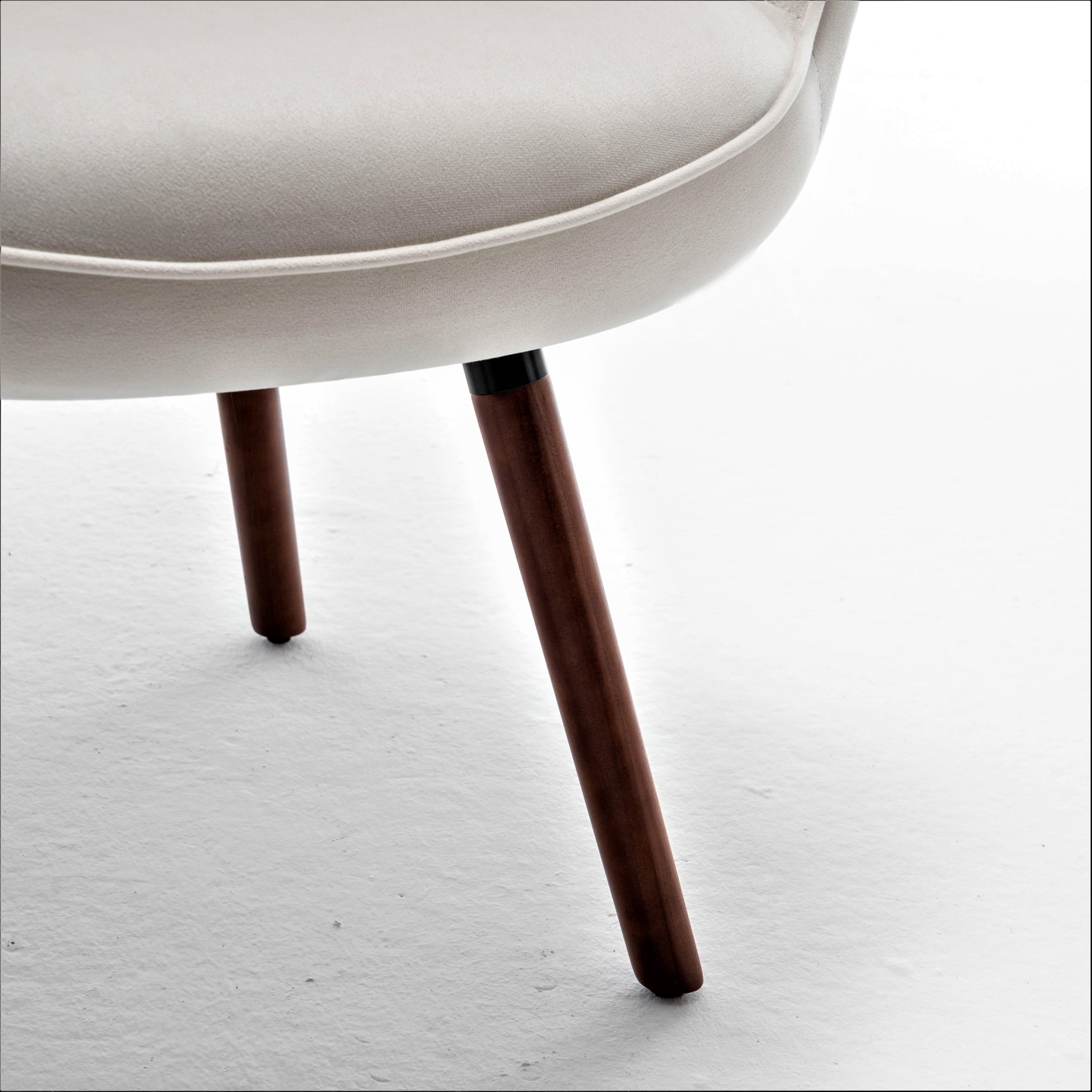 GDF Studio Mid-Century Modern Wingback Accent Chair with Button-Tufted Polyester Upholstery, Ivory