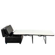 Black Twin Size Sleeper Bed - With Construction And Soft Upholstery For In Plywood Comfortable Seating Area