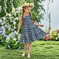 thumbnail image 2 of AHTJRT Dresses for Girls Casual Loose Fit Sleeveless Spaghetti Strap Swing Sundress Boho Beach Vacation Maxi Long Dress Navy 13 Years, 2 of 7