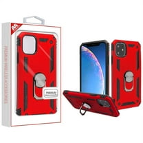 Apple iPhone 11 Phone Case Tuff Hybrid Durable 360 Degree Rotatable Ring Stand Holder Kickstand Fit Magnetic Car Mount Dual Layers Rugged TPU Protective Case RED Cover for Apple iPhone 11 / 6.1"