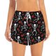thumbnail image 2 of Balery Skeleton with Roses Pantalones cortos deportivos para mujer con forro y dos bolsillos, elásticos, para entrenamiento, gimnasio, yoga-Small, 2 of 7