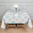 thumbnail image 2 of 52x52in(132x132cm) Square Tablecloth, Waterproof Polyester Table Cover, Wrinkle Resistant & Washable Fabric for Dining, Kitchen, Picnic, Daisy Flowers Print, 2 of 6