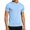 Sky Blue, variant on Men's Crew Neck Elastic Tees Basic Curved Hem Cooling Stretchable Short Sleeve Tops Quick Dry Summer Running Fitness Training Shirts Black M