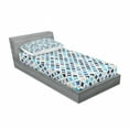 thumbnail image 3 of Modern Bedding Set with Sheet & Covers, Geometric Circles with Half Round Like Square in the Blue Tones Mix Image Backdrop, Printed Bedroom Decor 2 Shams, 4 Sizes, Multicolor, by Ambesonne, 3 of 3