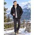 thumbnail image 3 of Heting Men's Winter Puffer Jacket with Hood Lightweight Quilted Coat Windproof Outerwear for Travel Daily Wear Black Large, 3 of 9