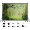 thumbnail image 2 of Green Forest Backdrop Fairy Backdrop for Photography Spring Natural Scenery Butterfly Background Jungle Grass Tree, 2 of 5