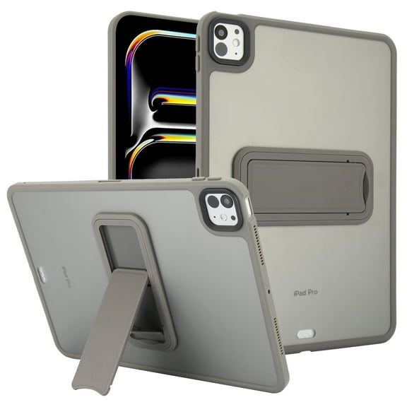 ELEHOLD For Apple iPad Air 11 (2024) Military Garde Protection Case Slim Rugged Cover, with Built-in Kicksatnd, Lens&Screen Protect, Gray