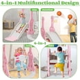 thumbnail image 4 of Ealing 4 in 1 Slide and Swing Set for Toddlers Age 1-2 ,with Bucket Style Seat and Basketball Hoop ,Baby Outdoor Indoor Playset Climber Toys,Pink, 4 of 9