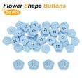 thumbnail image 3 of Uxcell 50 piezas de botones de flores de resina de 3/4" botones decorativos de costura, botones en forma de flor para manualidades, color azul, 3 of 6
