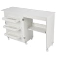 thumbnail image 1 of Mesas Para Máquina De Coser Plegables, Con 3 Estantes De Almacenamiento Mesa De Coser Portátil Con 5 Ruedas Mesa De Coser Blanca Para El Hogar Para La Sala De Estar Para El ANGGREK Folding Sewing Machine Table, 1 of 8
