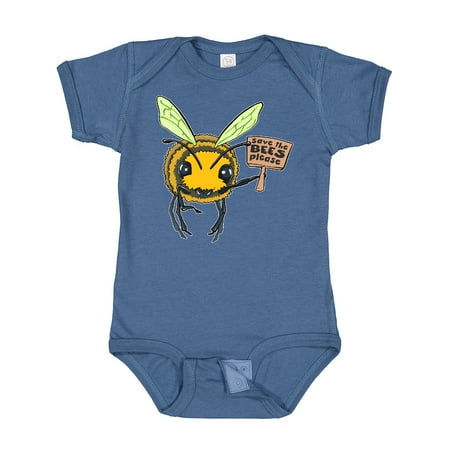 

Inktastic Save the Bees Please- Cute Bee with Sign Gift Baby Boy or Baby Girl Bodysuit