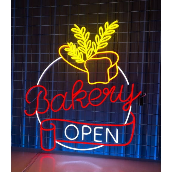 Glowneon Bakery Open Welcome Neon Sign, Bakery Open Welcome Led Decor