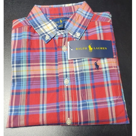 Polo Ralph Lauren RED MULTI Boy's Checks Shirt, US 5