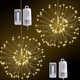 thumbnail image 1 of Guirnalda de luces de fuegos artificiales de 2 piezas, 120 LED, funciona con pilas, decorativa, resistente al agua, con mando a distancia, 8 modos para decoración navideña de jardín, luz cálida., 1 of 5
