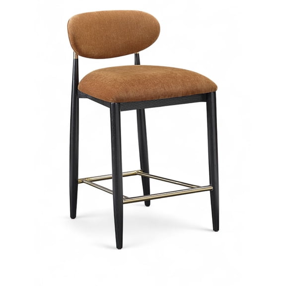 Meridian Furniture Riccio Cognac Performance Fabric Upholstered Stool