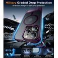 thumbnail image 2 of Magnetic Compatible with iPhone 16 Pro Case, [Built-in Invisible Kickstand][Compatible with MagSafe] [Military Grade Shockproof] Slim Translucent Matte Phone Case for iPhone 16 Pro 6.3" Purple, 2 of 7